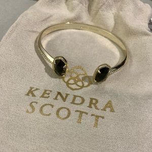 Kendra Scott Elton Cuff Bracelet in Black Opaque Glass- New without tags